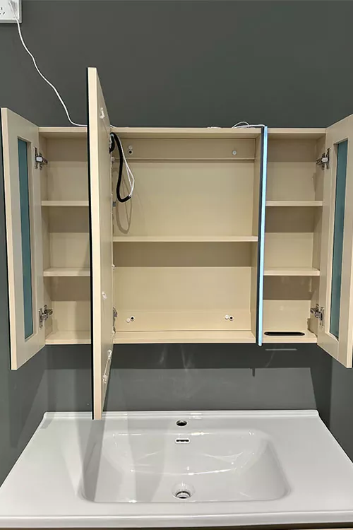 Three-Door Bathroom Mirror Cabinet